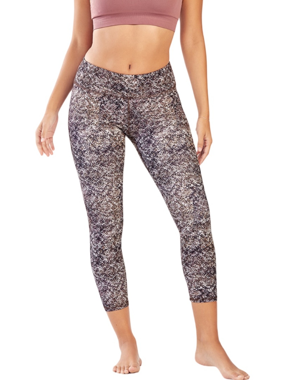 Fabletics Define PowerHold Mid-Rise Capris Serpentine Women's Medium EUC